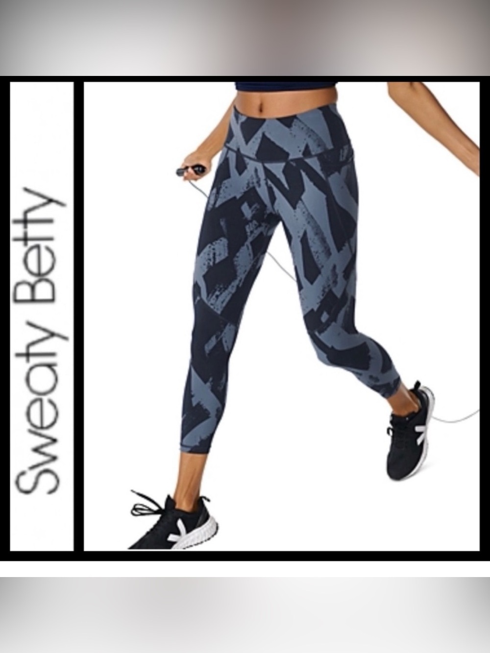 Sweaty Betty Power 7/8 Leggings Blue Paint Graphic Leggings Small